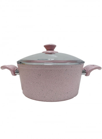 18-Piece Granite Cookware Set With Service Set Pink 9.5kg