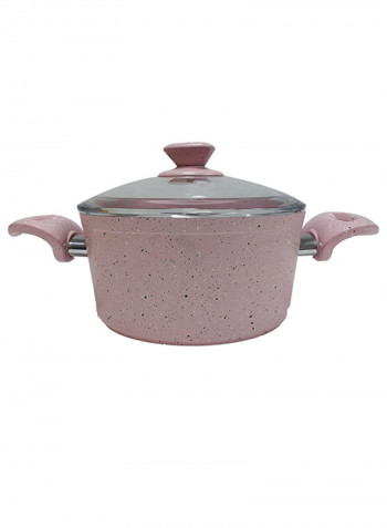 18-Piece Granite Cookware Set With Service Set Pink 9.5kg