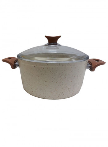 18-Piece Turkish Granite Cookware Set With Service Set Biege