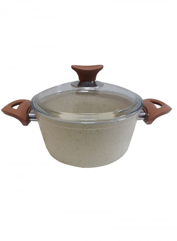 18-Piece Turkish Granite Cookware Set With Service Set Biege