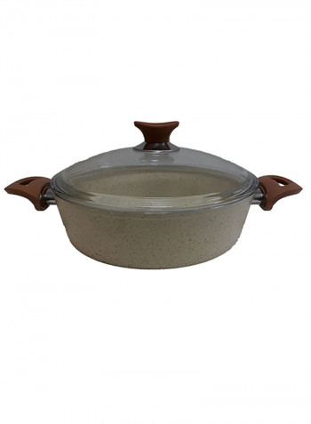 18-Piece Turkish Granite Cookware Set With Service Set Biege