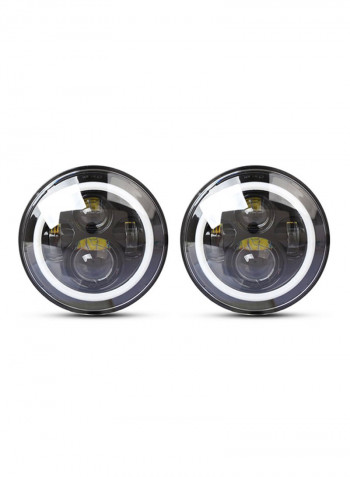 2-Piece 7 Inch IP68 Waterproof 6500K 75W CREE LED Headlight Hi Lo Beam Driving Lamp For Jeep Wrangler JK TJ LJ