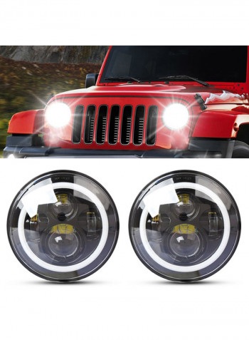 2-Piece 7 Inch IP68 Waterproof 6500K 75W CREE LED Headlight Hi Lo Beam Driving Lamp For Jeep Wrangler JK TJ LJ