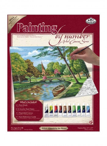 The River Canvas Painting Set Multicolour