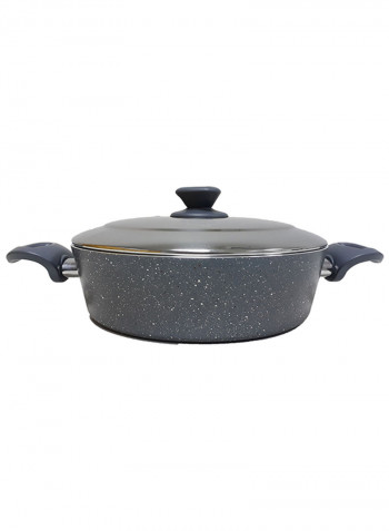 18-Piece Granite Cookware Set With Service Set Grey 9.5kg