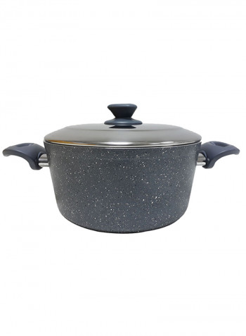 18-Piece Granite Cookware Set With Service Set Grey 9.5kg