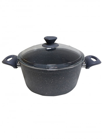 18-Piece Granite Cookware Set With Service Set Grey
