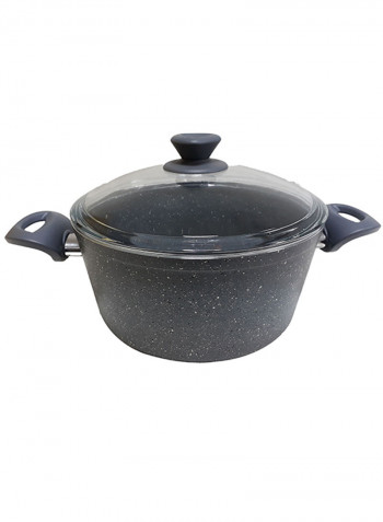 18-Piece Granite Cookware Set With Service Set Grey