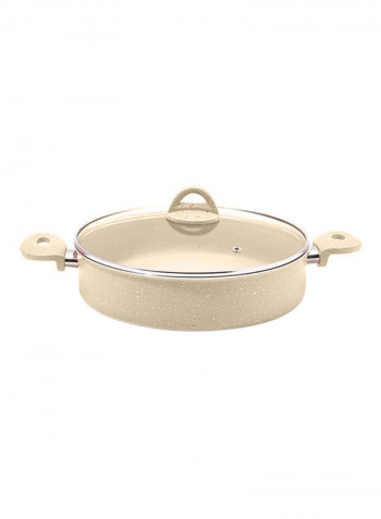 18-Piece Tyrkish Granite Cookware Set With Service Set Beige 9.5kg
