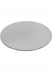 European-Style Round Glass Mirror Tray Ornament Silver