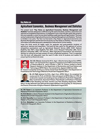 Key Notes On Agricultural Economics, Business Management And Statistics Hardcover