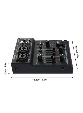 Mini 2-Channel Sound Card Digital Audio Mixer AGM02 Black