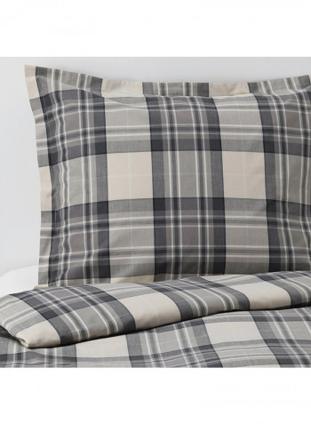 3-Piece Pillowcase With Quilt Cover Set Fabric Grey