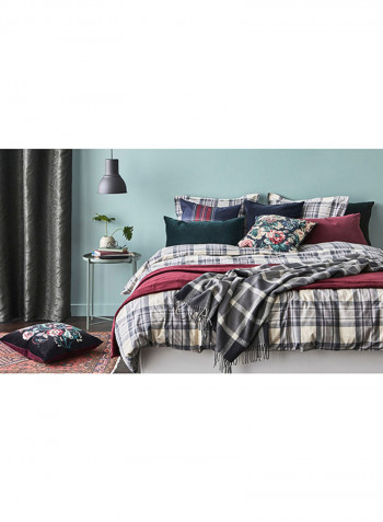 3-Piece Pillowcase With Quilt Cover Set Fabric Grey