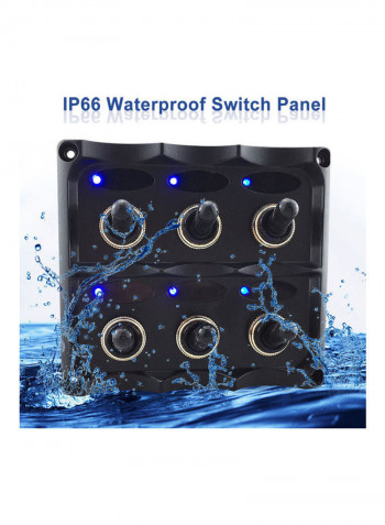 6-Gang Toggle Switch Panel With Fuse LED Indicators