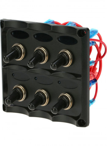 6-Gang Toggle Switch Panel With Fuse LED Indicators