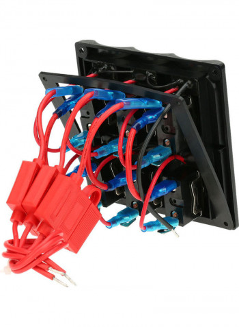 6-Gang Toggle Switch Panel With Fuse LED Indicators