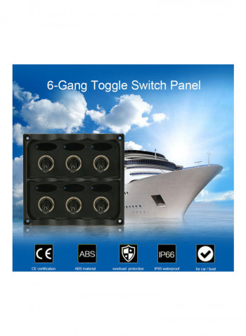 6-Gang Toggle Switch Panel With Fuse LED Indicators