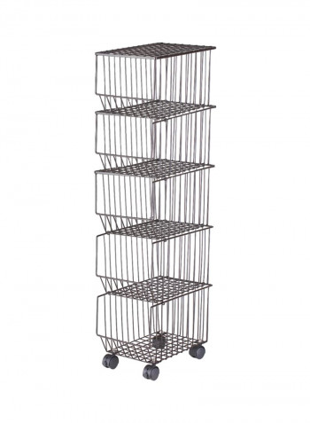 Movable Drying Storage Shelf Coffee 40x27x121centimeter