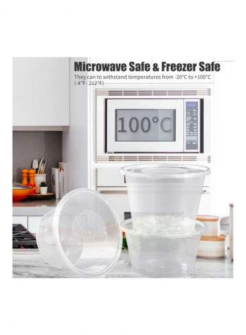 50-Piece Plastic Meal Prep Containers Transparent 800ml
