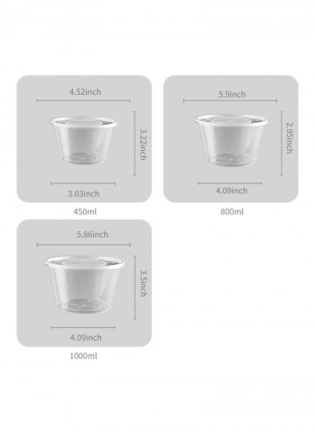 50-Piece Plastic Meal Prep Containers Transparent 800ml