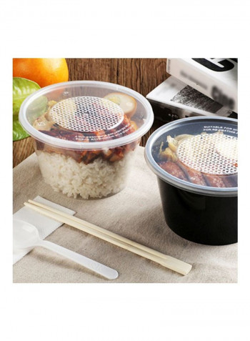 50-Piece Reusable Food Container Set Black 450ml