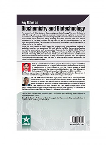 Key Notes On Biochemistry And Biotechnology Hardcover