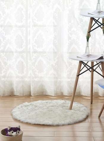 Soft Fluffy Floor Doormat White 120centimeter