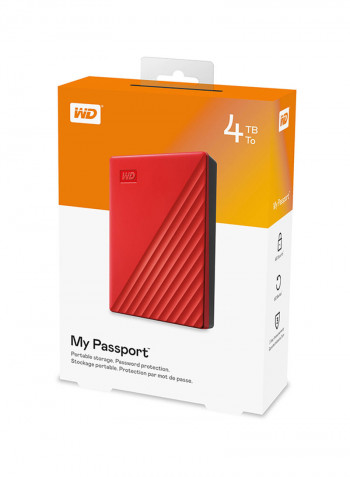 My Passport External Hard Drive 4TB Red
