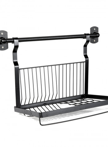 Shelf Dish Drainer Stainless Steel Sink Organizer Black 50.00*13.00*39.00cm