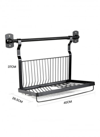 Shelf Dish Drainer Stainless Steel Sink Organizer Black 50.00*13.00*39.00cm
