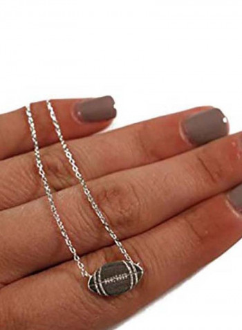 Brass  Football Pendant Necklace