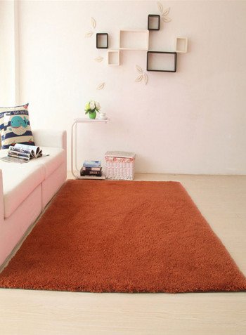 Living Room Floor Comfy Rug Brown 80x160centimeter