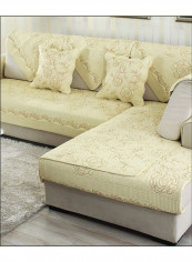 Anti-Slip Floral Printed Sofa Slipcover Yellow 110 x 180centimeter