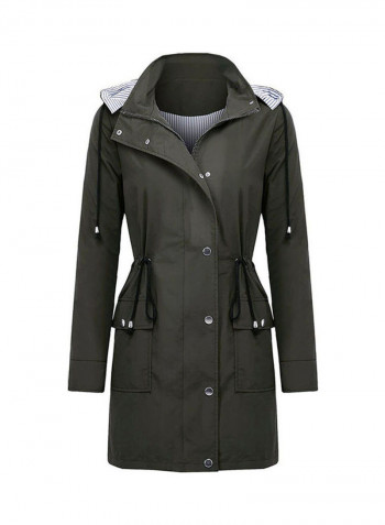 Solid Hooded Jacket Green