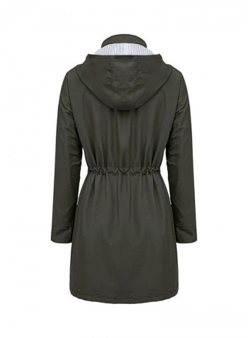 Solid Hooded Jacket Green