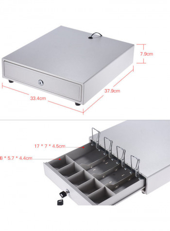 4-Bill And 5-Coin Tray POS Cash Register With Key White