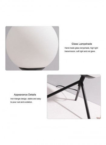 Modern Minimalist Round Table Lamp Light With Tripod Black/White 25x25x41cm