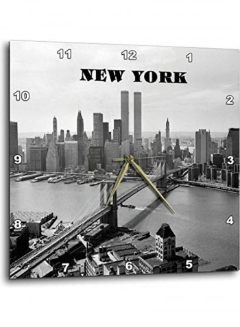 DPP 80338 1 Picture Of 1972 Brooklyn Bridge Wall Clock Multicolour 10x10inch