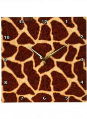 Giraffe Printed Wall Clock Brown 13x13x0.1inch