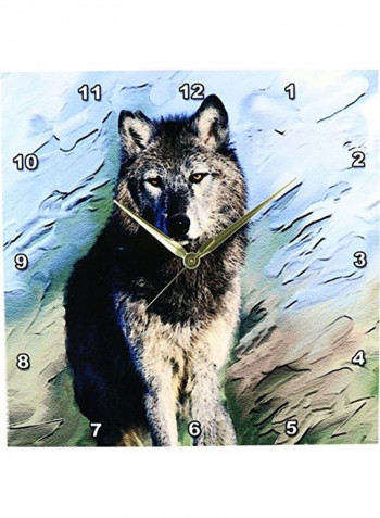 Wolf Wall Clock Multicolour 13 X 13inch