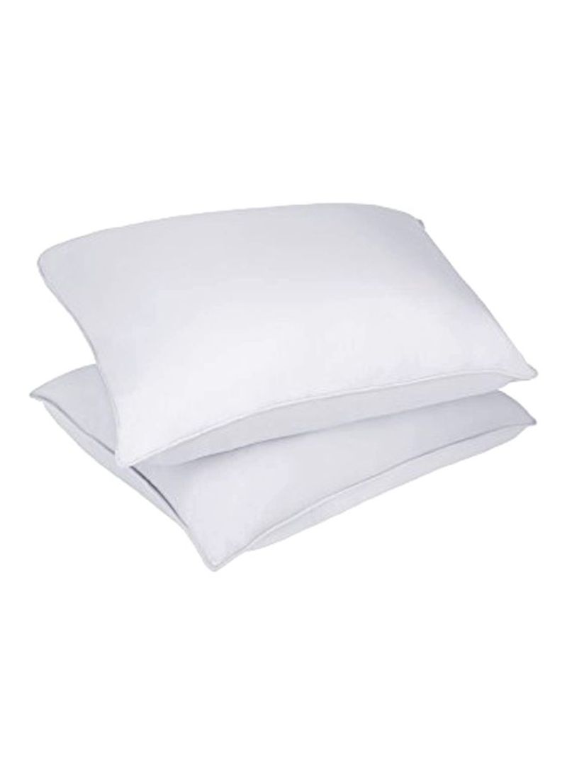 2-Piece Bed Pillow Set Polyester White Jumbo