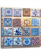 Many Versions Of Colorful Tile Work Wall Clock Multicolour 13 X 13inch