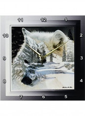 Spirit Of The Wilderness White Wolf Wall Clock White 13 X 13inch