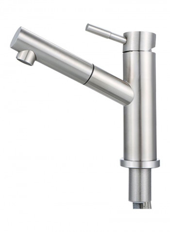 Single-Handle Rotatable Pull Down Kitchen Faucet Silver