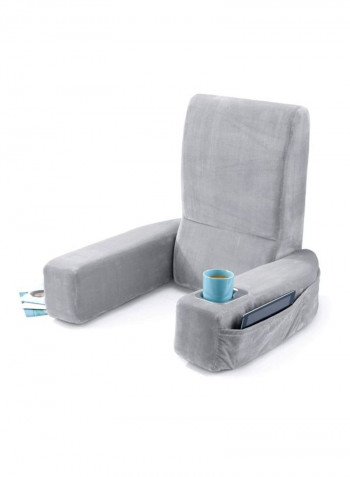 Solid Bed Rest Polyester Grey 72x20x65cm