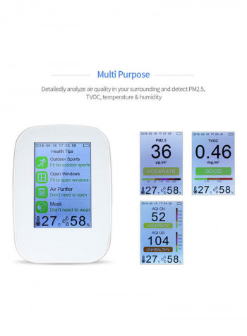TVOC Tester Air Quality Detector White 17.5cm