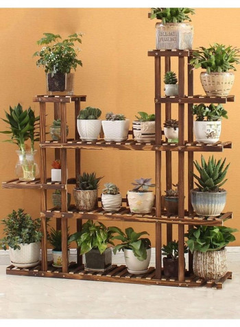 Wooden Flower Plant Stand Brown 120x25x120cm