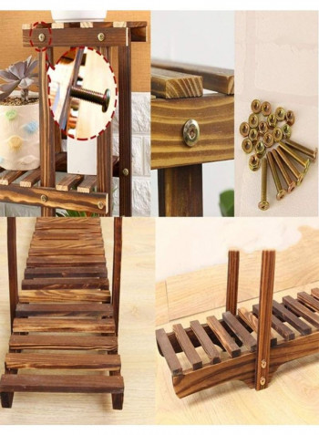 Wooden Flower Plant Stand Brown 120x25x120cm