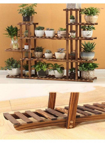 Wooden Flower Plant Stand Brown 120x25x120cm